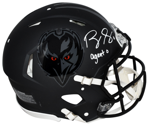 ROQUAN SMITH SIGNED BALTIMORE RAVENS 2026 BLACK AUTHENTIC HELMET W/ AGENT 0