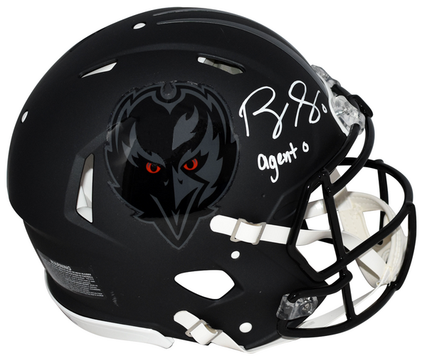 ROQUAN SMITH SIGNED BALTIMORE RAVENS 2026 BLACK AUTHENTIC HELMET W/ AGENT 0