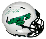 ZACH WILSON AUTOGRAPHED NEW YORK JETS LUNAR AUTHENTIC SPEED HELMET BECKETT