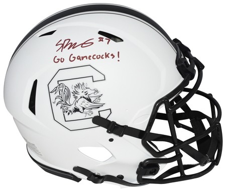 ERIC DICKERSON SIGNED SMU MUSTANGS RED CHROME AUTHENTIC HELMET W/ PONY EXPRESS