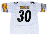 JAYLEN WARREN AUTOGRAPHED PITTSBURGH STEELERS #30 WHITE JERSEY BECKETT