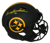 TERRY BRADSHAW SIGNED PITTSBURGH STEELERS ECLIPSE FULL SIZE SPEED HELMET BECKETT