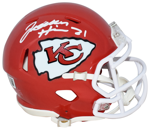 JADEN HICKS AUTOGRAPHED KANSAS CITY CHIEFS SPEED MINI HELMET BECKETT