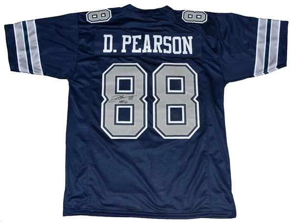 DREW PEARSON SIGNED DALLAS COWBOYS #88 NAVY JERSEY BECKETT W/ HOF 21