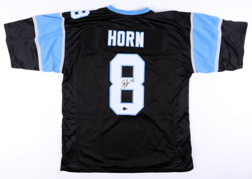 JAYCEE HORN SIGNED AUTOGRAPHED CAROLINA PANTHERS #8 BLACK JERSEY BECKETT