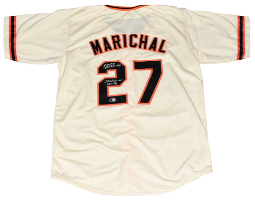 JUAN MARICHAL SIGNED SAN FRANCISCO GIANTS #27 JERSEY W/ DOMINICAN DANDY