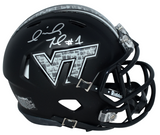 ISAIAH FORD AUTOGRAPHED VIRGINIA TECH HOKIES BLACK SPEED MINI HELMET COA