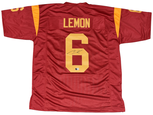 MAKAI LEMON AUTOGRAPHED USC TROJANS #6 CARDINAL JERSEY BECKETT