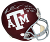 MIKE EVANS AUTOGRAPHED TEXAS A&M AGGIES FULL SIZE HELMET W/ CAREER STATS
