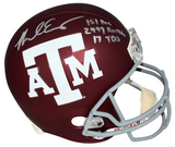 MIKE EVANS AUTOGRAPHED TEXAS A&M AGGIES FULL SIZE HELMET W/ CAREER STATS