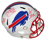 JIM KELLY THURMAN THOMAS ANDRE REED SIGNED BUFFALO BILLS WHITE SPEED HELMET JSA