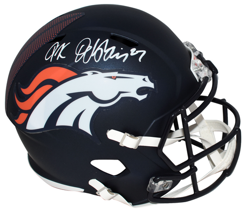 JK DOBBINS AUTOGRAPHED DENVER BRONCOS FULL SIZE SPEED HELMET JSA