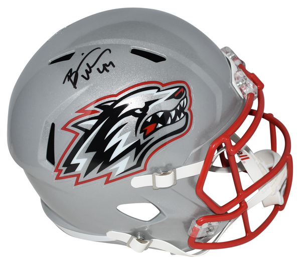 BRIAN URLACHER AUTOGRAPHED NEW MEXICO LOBOS FULL SIZE SPEED HELMET BECKETT