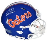 TIM TEBOW SIGNED FLORIDA GATORS BLUE AUTHENTIC SPEED HELMET W/ 07 HEISMAN