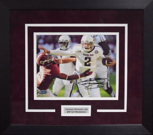 JOHNNY MANZIEL AUTOGRAPHED TEXAS A&M AGGIES 8x10 FRAMED PHOTO COA