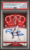 PATRICK MAHOMES SIGNED 2017 PANINI CROWN ROYALE ROOKIE RC #84 AUTO PSA 9