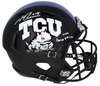MAX DUGGAN SIGNED TCU HORNED FROGS BLACK FULL SIZE HELMET W/ 2022 DAVEY O'BRIEN