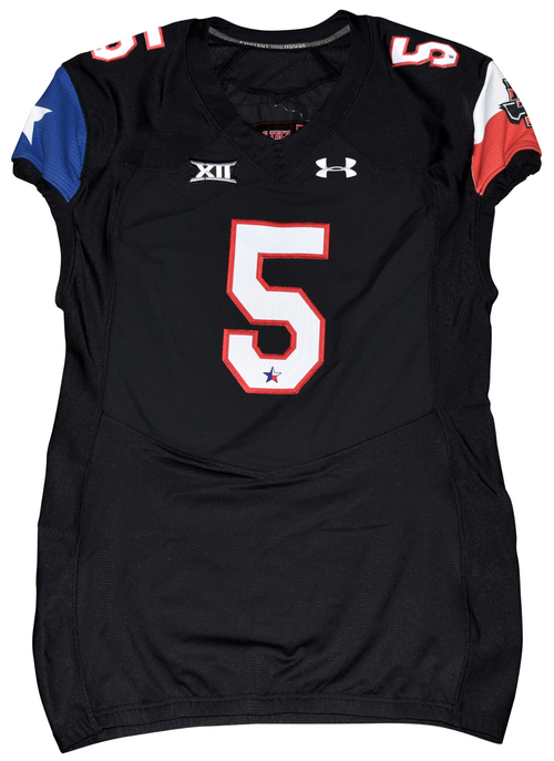 PATRICK MAHOMES SIGNED TEXAS TECH #5 UNDER ARMOUR TEAM ISSUED JERSEY - 1ST START