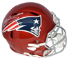 MAC JONES AUTOGRAPHED NEW ENGLAND PATRIOTS FLASH FULL SIZE SPEED HELMET BECKETT