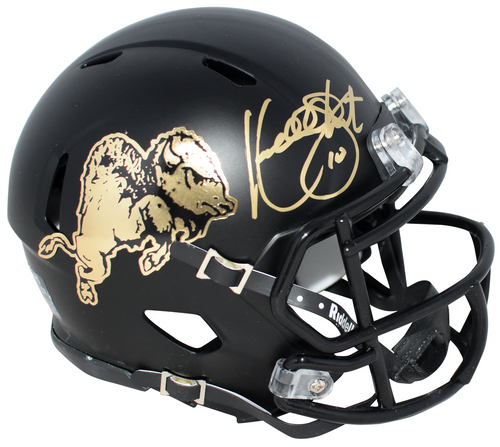 KORDELL STEWART SIGNED COLORADO BUFFALOES BLACK SPEED MINI HELMET BECKETT