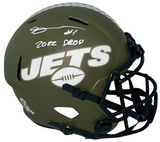 AHMAD SAUCE GARDNER SIGNED NEW YORK JETS SALUTE TO SERVICE HELMET W/ 2022 DROY