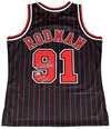 DENNIS RODMAN SIGNED CHICAGO BULLS #91 MITCHELL & NESS JERSEY W/ HOF 2011