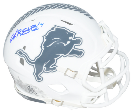 AMON-RA ST BROWN SIGNED DETROIT LIONS 2024 BLUE AUTHENTIC SPEEDFLEX HELMET BAS