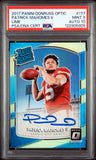 PATRICK MAHOMES SIGNED 2017 PANINI DONRUSS OPTIC LIME ROOKIE RC PSA 9 AUTO 10