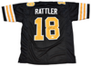 SPENCER RATTLER SIGNED NEW ORLEANS SAINTS #18 BLACK COLOR RUSH JERSEY BECKETT