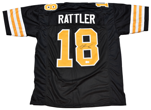 SPENCER RATTLER SIGNED NEW ORLEANS SAINTS #18 BLACK COLOR RUSH JERSEY BECKETT