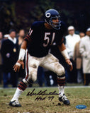 DICK BUTKUS AUTOGRAPHED CHICAGO BEARS 8x10 PHOTO TRISTAR W/ HOF 79