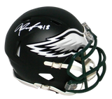 JALEN REAGOR AUTOGRAPHED PHILADELPHIA EAGLES BLACK SPEED MINI HELMET BECKETT