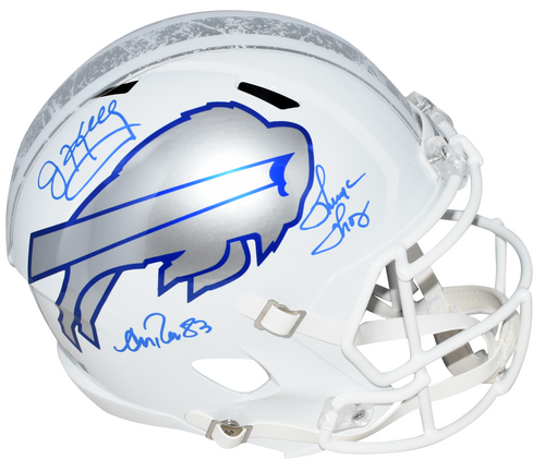 JIM KELLY THURMAN THOMAS ANDRE REED SIGNED BUFFALO BILLS RIVALRIES F/S HELMET