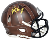 BRETT FAVRE AUTOGRAPHED GREEN BAY PACKERS LEATHER SPEED MINI HELMET JSA