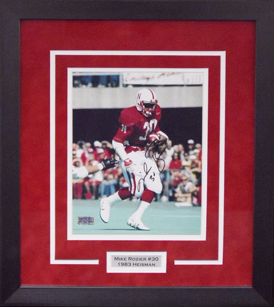 MIKE ROZIER AUTOGRAPHED NEBRASKA CORNHUSKERS 8x10 FRAMED PHOTO COA
