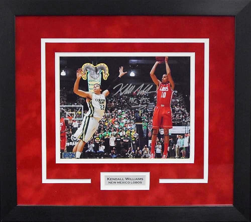 KENDALL WILLIAMS SIGNED NEW MEXICO LOBOS 8x10 FRAMED PHOTO COA
