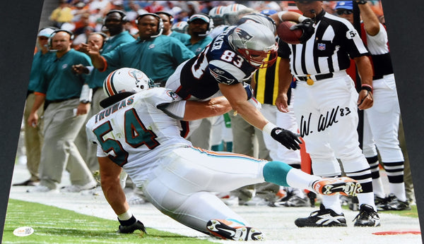 WES WELKER AUTOGRAPHED NEW ENGLAND PATRIOTS 16x20 PHOTO JSA