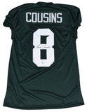 KIRK COUSINS AUTOGRAPHED MICHIGAN STATE SPARTANS #8 GREEN GAME CUT JERSEY GTSM