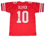 ED OLIVER SIGNED AUTOGRAPHED HOUSTON COUGARS #10 RED JERSEY TRISTAR