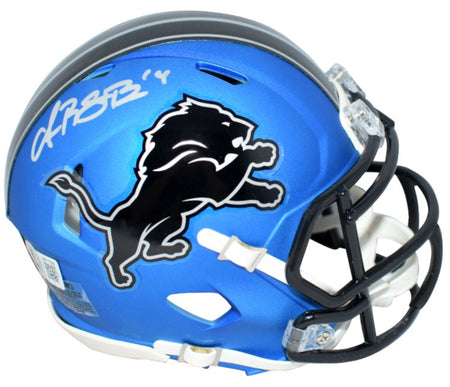AMON-RA ST BROWN AUTOGRAPHED SIGNED DETROIT LIONS SLATE MINI HELMET