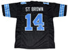 AMON-RA ST BROWN AUTOGRAPHED DETROIT LIONS #14 2024 BLACK JERSEY