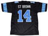 AMON-RA ST BROWN AUTOGRAPHED DETROIT LIONS #14 2024 BLACK JERSEY