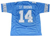AMON-RA ST BROWN AUTOGRAPHED DETROIT LIONS #14 2024 BLUE JERSEY