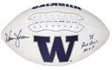 WARREN MOON SIGNED WASHINGTON HUSKIES WHITE LOGO FOOTBALL W/ 78 ROSE BOWL MVP