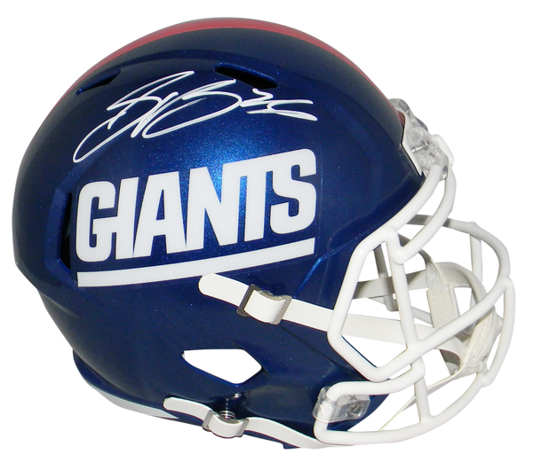 Saquon Barkley Autographed New York Giants Color Rush Full-Size Speed Replica Helmet